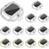 imageVOLISUN Solar Driveway Lights Dock Deck Lights 12 Pack2 Colors in 1 LED Solar Powered Waterproof Outdoor Warning Step Light for Driveway Sidewalk Pathway 2 Colors LightingWhiteBlueWhiteWarm White