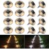 imageVOLISUN Solar Driveway Lights Dock Deck Lights 12 Pack2 Colors in 1 Led IP67 Waterproof Outdoor Warning Step Lights for Driveway Sidewalk Pathway WhiteWarm WhiteWhiteWarm White
