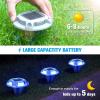 imageVOLISUN Solar Driveway Lights Dock Deck Lights 12 Pack2 Colors in 1 Led IP67 Waterproof Outdoor Warning Step Lights for Driveway Sidewalk Pathway WhiteWarm WhiteWhiteBlue