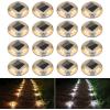 imageVOLISUN Solar Driveway Lights Dock Marine Lights 12 Pack2 Colors in 1Outdoor LED Deck LightSolar Powered Waterproof Warning Step Light for Driveway Sidewalk Pathway WhiteWarm WhiteWhiteWarm White