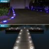 imageVOLISUN Solar Driveway Markers LightsOutdoor Heavy Duty Dock Light12 Pack Waterproof Deck LightsDurable Powered Solar Pathway Light for Sidewalk Step Garden and Pool Warning Signs WhiteBlueWhiteBlue