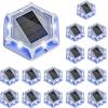 imageVOLISUN Solar Driveway Markers LightsOutdoor Heavy Duty Dock Light12 Pack Waterproof Deck LightsDurable Powered Solar Pathway Light for Sidewalk Step Garden and Pool Warning Signs WhiteBlueWhiteBlue