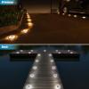 imageVOLISUN Solar Driveway Markers LightsOutdoor Heavy Duty Dock Light12 Pack Waterproof Deck LightsDurable Powered Solar Pathway Light for Sidewalk Step Garden and Pool Warning Signs WhiteBlueWhiteWarm White