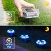 imageVOLISUN Solar Driveway Markers LightsOutdoor Heavy Duty Dock Light12 Pack Waterproof Deck LightsDurable Powered Solar Pathway Light for Sidewalk Step Garden and Pool Warning Signs WhiteBlueWhiteBlue
