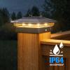 imageVOLISUN Solar Fence  Post Lights Solar Post Cap Light Outdoor Waterproof 6pack Black Deck Cap Light Solar Powered for 4x4 5x5 6x6 WoodenVinyl PostBlack