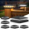 imageVOLISUN Solar Fence  Post Lights Solar Post Cap Light Outdoor Waterproof 6pack Black Deck Cap Light Solar Powered for 4x4 5x5 6x6 WoodenVinyl PostBlack