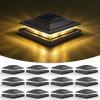 imageVOLISUN Solar Fence  Post Lights Solar Post Cap Light Outdoor Waterproof 6pack Black Deck Cap Light Solar Powered for 4x4 5x5 6x6 WoodenVinyl PostBlack