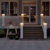 imageVOLISUN Solar Fence  Post Lights Solar Post Cap Light Outdoor Waterproof 6pack Black Deck Cap Light Solar Powered for 4x4 5x5 6x6 WoodenVinyl PostWhite