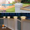 imageVOLISUN Solar Fence  Post Lights Solar Post Cap Light Outdoor Waterproof 6pack Black Deck Cap Light Solar Powered for 4x4 5x5 6x6 WoodenVinyl PostWhite