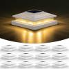 imageVOLISUN Solar Fence  Post Lights Solar Post Cap Light Outdoor Waterproof 6pack Black Deck Cap Light Solar Powered for 4x4 5x5 6x6 WoodenVinyl PostWhite