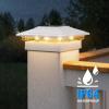 imageVOLISUN Solar Fence  Post Lights Solar Post Cap Light Outdoor Waterproof 6pack Black Deck Cap Light Solar Powered for 4x4 5x5 6x6 WoodenVinyl PostWhite