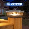imageVOLISUN Solar Post Cap Light 4Pack Black RGB Color Changing  Fence Post Lights Solar Outdoor Waterproof for 4x4 x5 x6 WoodenVinyl PostBlack