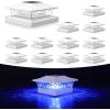 imageVOLISUN Solar Post Cap Light 4Pack Black RGB Color Changing  Fence Post Lights Solar Outdoor Waterproof for 4x4 x5 x6 WoodenVinyl PostWhite