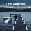 imageVOLISUN Solar Powered LED Driveway Lights 12 Pack Waterproof Dock Marine Outdoor Marker for Step Sidewalk and Pathway White