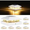 imageVOLISUN 4x4 Solar Post Cap Light 12packSolar Fence  Cap Lights Outdoor Waterproof for WoodenVinyl PostBlack Deck Post Cap Light Solar Powered with Warm White for GardenPatioPorchWhite