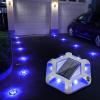imageVOLISUN Solar Deck Lights Driveway Dock Lights 12Pack Waterproof Outdoor LED Aluminum Dock Lighting Warning Step Light for Driveway Sidewalk Garden Pathway YardWarm WhiteWhite2 Colors in 1WhiteBlue