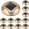 imageVOLISUN Solar Driveway Lights Dock Deck Lights 12 Pack2 Colors in 1 Led IP67 Waterproof Outdoor Warning Step Lights for Driveway Sidewalk Pathway WhiteWarm WhiteWhiteWarm White