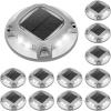 imageVOLISUN Solar Driveway Lights Dock Deck Lights 12 Pack2 Colors in 1 Led IP67 Waterproof Outdoor Warning Step Lights for Driveway Sidewalk Pathway WhiteWarm WhiteWhiteBlue