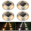 imageVOLISUN Solar Driveway Lights Dock Marine Lights 12 Pack2 Colors in 1Outdoor LED Deck LightSolar Powered Waterproof Warning Step Light for Driveway Sidewalk Pathway WhiteWarm WhiteWhiteWarm White