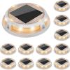 imageVOLISUN Solar Driveway Lights Dock Outdooor Waterproof Marker Lights12 Pack Solar Deck Light 2 Colors in 1 Led IP67 Blue Step Light for Driveway Sidewalk Pathway YardWhiteBlueWhiteWarm White