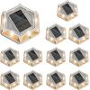 imageVOLISUN Solar Driveway Markers LightsOutdoor Heavy Duty Dock Light12 Pack Waterproof Deck LightsDurable Powered Solar Pathway Light for Sidewalk Step Garden and Pool Warning Signs WhiteBlueWhiteWarm White