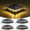 imageVOLISUN Solar Fence  Post Lights Solar Post Cap Light Outdoor Waterproof 6pack Black Deck Cap Light Solar Powered for 4x4 5x5 6x6 WoodenVinyl PostBlack