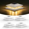 imageVOLISUN Solar Fence  Post Lights Solar Post Cap Light Outdoor Waterproof 6pack Black Deck Cap Light Solar Powered for 4x4 5x5 6x6 WoodenVinyl PostWhite