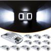 imageVOLISUN Solar Powered LED Driveway Lights 12 Pack Waterproof Dock Marine Outdoor Marker for Step Sidewalk and Pathway White