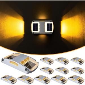 imageVOLISUN Driveway Lights Solar Dock Lights12 Pack Solar Deck Lights Waterproof Solar Powered led Dock Marine Lights Outdoor Marker Lights for StepSidewalk and Pathway Warm White