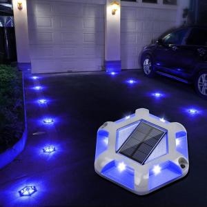 imageVOLISUN Solar Deck Lights Driveway Dock Lights 12Pack Waterproof Outdoor LED Aluminum Dock Lighting Warning Step Light for Driveway Sidewalk Garden Pathway YardWarm WhiteWhite2 Colors in 1WhiteBlue