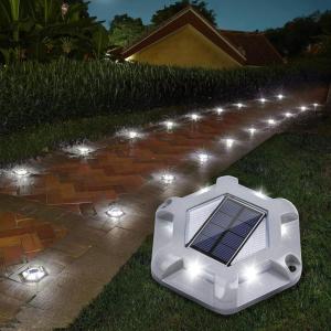 imageVOLISUN Solar Deck Lights Driveway Dock Lights 12Pack Waterproof Outdoor LED Aluminum Dock Lighting Warning Step Light for Driveway Sidewalk Garden Pathway YardWarm WhiteWhite2 Colors in 1WhiteWarm White