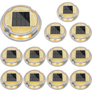 imageVOLISUN Solar Driveway Lights  12 Pack Deck ampamp Step Lights 2in1 Color WhiteWarm White Waterproof IP67WhiteWarm White