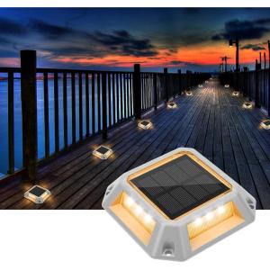 imageVOLISUN Solar Driveway Lights Dock Deck Light 8Pack2 Colors in 1Solar Powered 1200mAh BatteryWaterproof Outdoor Warning Step Light for Driveway 2 Colors LightingWhiteWarm WhiteWhite and Warm White