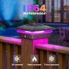 imageVOLISUN 12Pack Post Cap Light Solar RGB Color Changing  Fence Post Lights Outdoor Waterproof for 4x4 x6 Wooden or 4x4 x5 VinylWhiteBlack