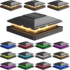 imageVOLISUN 12Pack Post Cap Light Solar RGB Color Changing  Fence Post Lights Outdoor Waterproof for 4x4 x6 Wooden or 4x4 x5 VinylWhiteBlack
