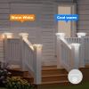 imageVOLISUN 12Pack Post Cap Light Solar RGB Color Changing  Fence Post Lights Outdoor Waterproof for 4x4 x6 Wooden or 4x4 x5 VinylWhiteWhite