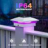 imageVOLISUN 12Pack Post Cap Light Solar RGB Color Changing  Fence Post Lights Outdoor Waterproof for 4x4 x6 Wooden or 4x4 x5 VinylWhiteWhite