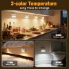 imageVOLISUN Motion Sensor Stair Light Rechargeable 4 Pack Night Lights 3 Modes ampamp 3 Color Temperatures Magnetic Rechargeable StickOn Lights for Stairs Hallway CabinetWhiteWhite