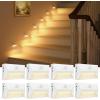 imageVOLISUN Motion Sensor Stair Light Rechargeable 4 Pack Night Lights 3 Modes ampamp 3 Color Temperatures Magnetic Rechargeable StickOn Lights for Stairs Hallway CabinetWhiteWhite