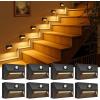 imageVOLISUN Motion Sensor Stair Light Rechargeable 4 Pack Night Lights 3 Modes ampamp 3 Color Temperatures Magnetic Rechargeable StickOn Lights for Stairs Hallway CabinetWhiteBlack