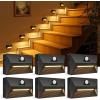 imageVOLISUN Motion Sensor Stair Light Rechargeable 4 Pack Night Lights 3 Modes ampamp 3 Color Temperatures Magnetic Rechargeable StickOn Lights for Stairs Hallway CabinetWhiteBlack
