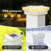 imageVOLISUN Solar Post Cap Lights IP64 Waterproof Solar Powered Deck and Fence Post Lights for 4x4 ampamp 5x5 WoodenVinyl PostsDual Color Modes with Frosted Crystal Lens12 Pack WhiteWhite