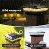 imageVOLISUN Solar Post Cap Lights IP64 Waterproof Solar Powered Deck and Fence Post Lights for 4x4 ampamp 5x5 WoodenVinyl PostsDual Color Modes with Frosted Crystal Lens12 Pack WhiteBlack