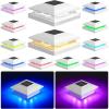 imageVOLISUN 12Pack Post Cap Light Solar RGB Color Changing  Fence Post Lights Outdoor Waterproof for 4x4 x6 Wooden or 4x4 x5 VinylWhiteWhite
