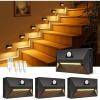 imageVOLISUN Motion Sensor Stair Light Rechargeable 4 Pack Night Lights 3 Modes ampamp 3 Color Temperatures Magnetic Rechargeable StickOn Lights for Stairs Hallway CabinetWhiteBlack