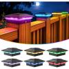 imageVOLISUN Solar Post Cap Lights Color Changing Outdoor Waterproof RGB Modes Fence Post Cap Lights 12 Pack for 4x4 x5 x6 WoodenVinylBlackBlack