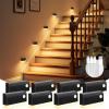 imageVOLISUN Motion Sensor Stair Light Indoor Rechargeable 6 Pack Night Lights Indoor for Step Hallway Toilet Magnetic StickOn Wall Lights 3 Modes ampamp 3 Color TemperaturesBlackBlack