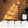 imageVOLISUN Motion Sensor Stair Light Indoor Rechargeable 6 Pack Night Lights Indoor for Step Hallway Toilet Magnetic StickOn Wall Lights 3 Modes ampamp 3 Color TemperaturesBlackWhite