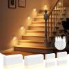 imageVOLISUN Motion Sensor Stair Light Indoor Rechargeable 6 Pack Night Lights Indoor for Step Hallway Toilet Magnetic StickOn Wall Lights 3 Modes ampamp 3 Color TemperaturesBlackWhite