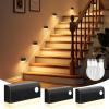 imageVOLISUN Motion Sensor Stair Light Indoor Rechargeable 6 Pack Night Lights Indoor for Step Hallway Toilet Magnetic StickOn Wall Lights 3 Modes ampamp 3 Color TemperaturesBlackBlack